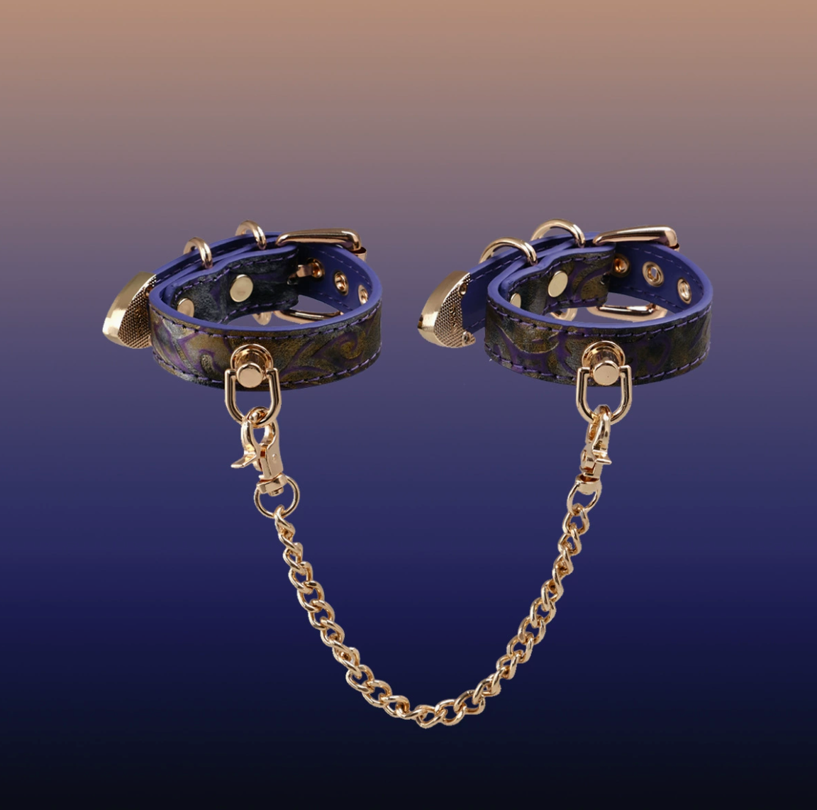 Midnight Baroque Chain Cuffs
