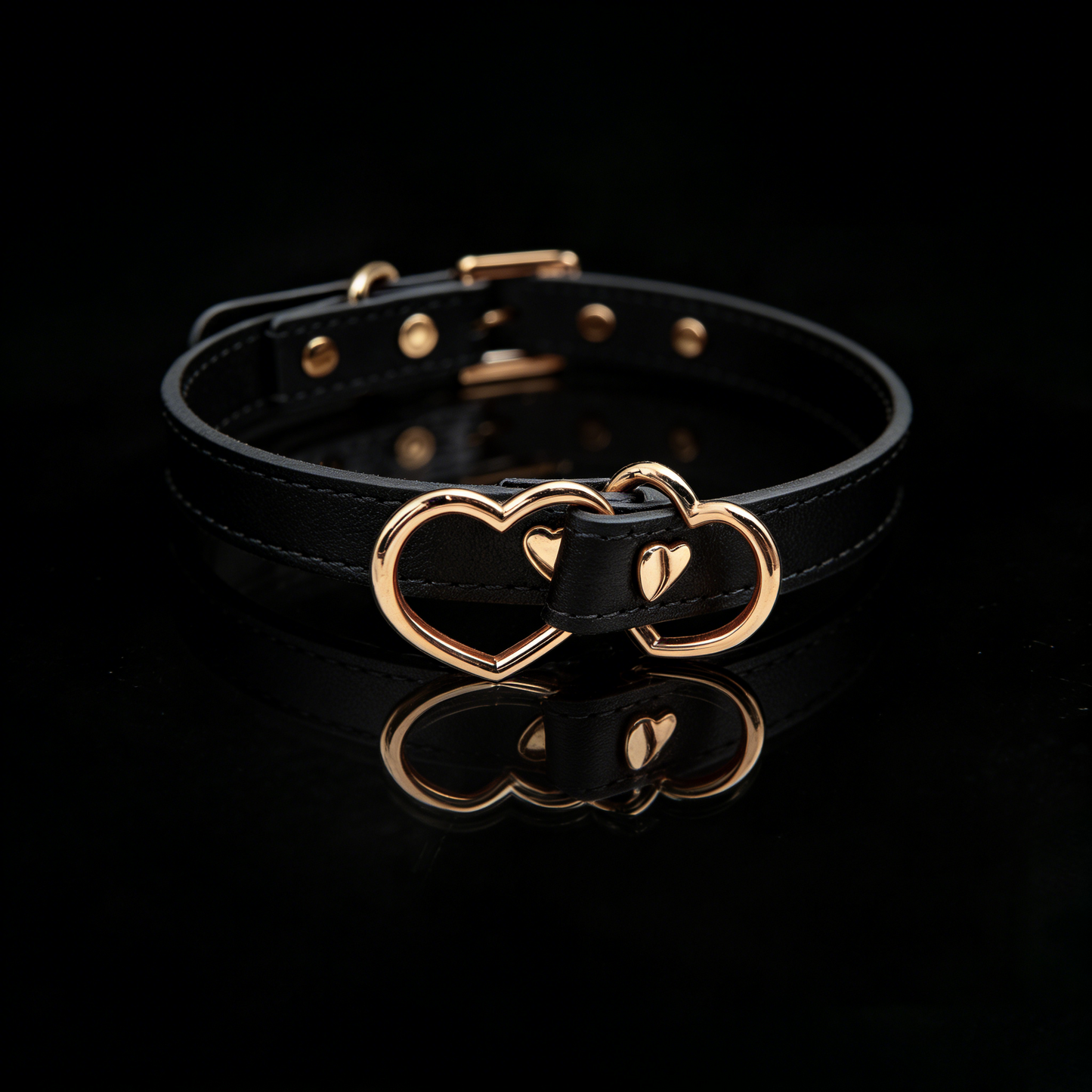 Sweetheart Ring Leather Choker