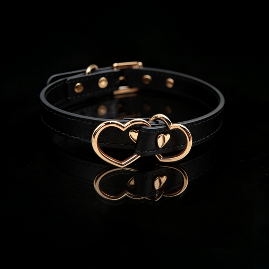 Sweetheart Ring Leather Choker