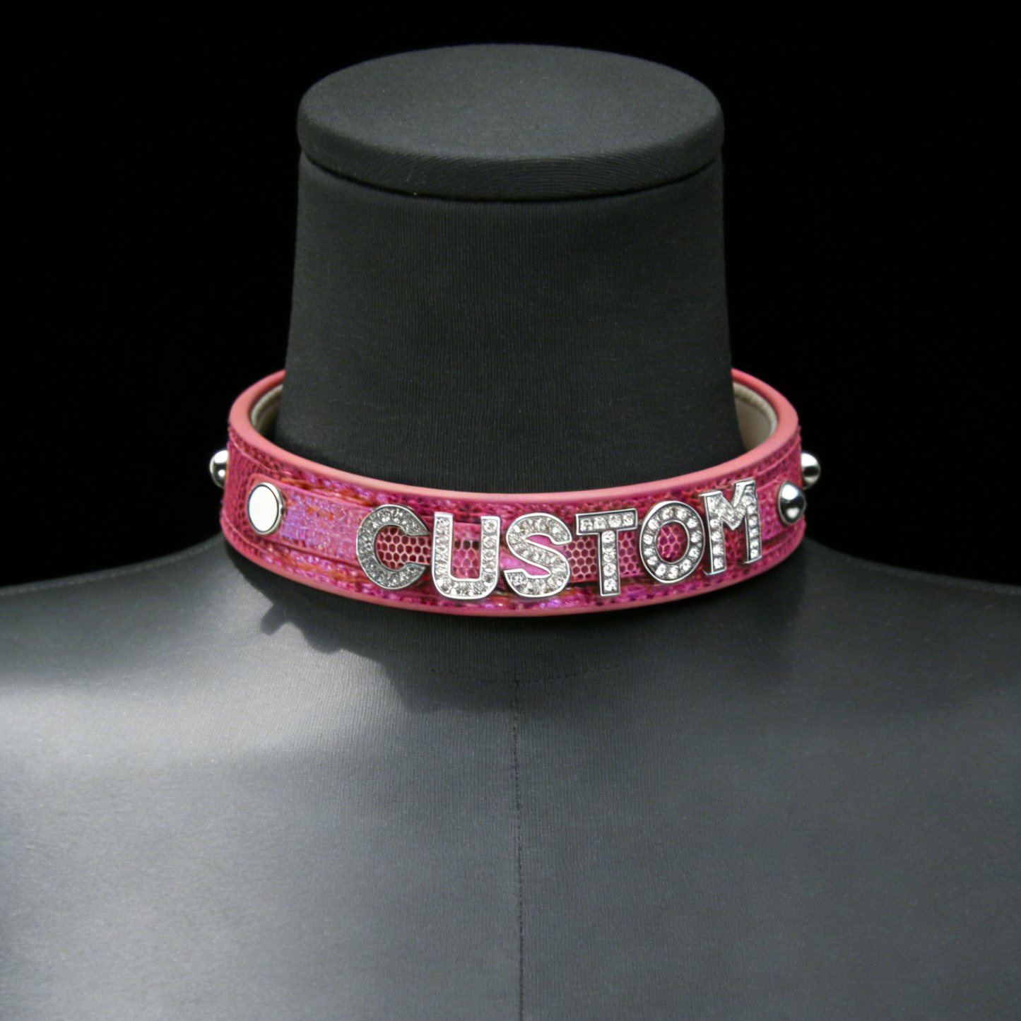 Personalized Rhinestone Letter Choker Necklace – Custom Name Collar Jewelry