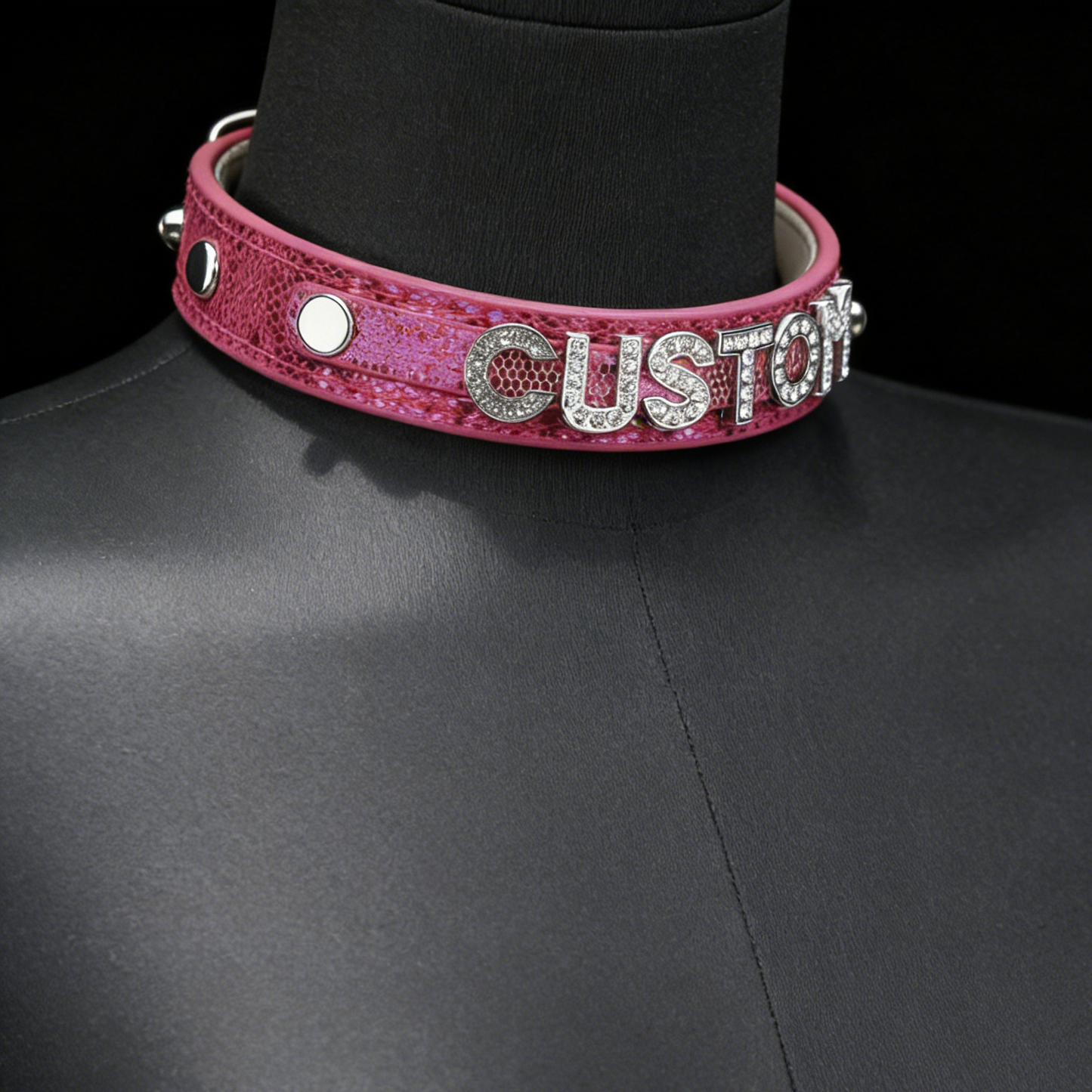 Personalized Rhinestone Letter Choker Necklace – Custom Name Collar Jewelry
