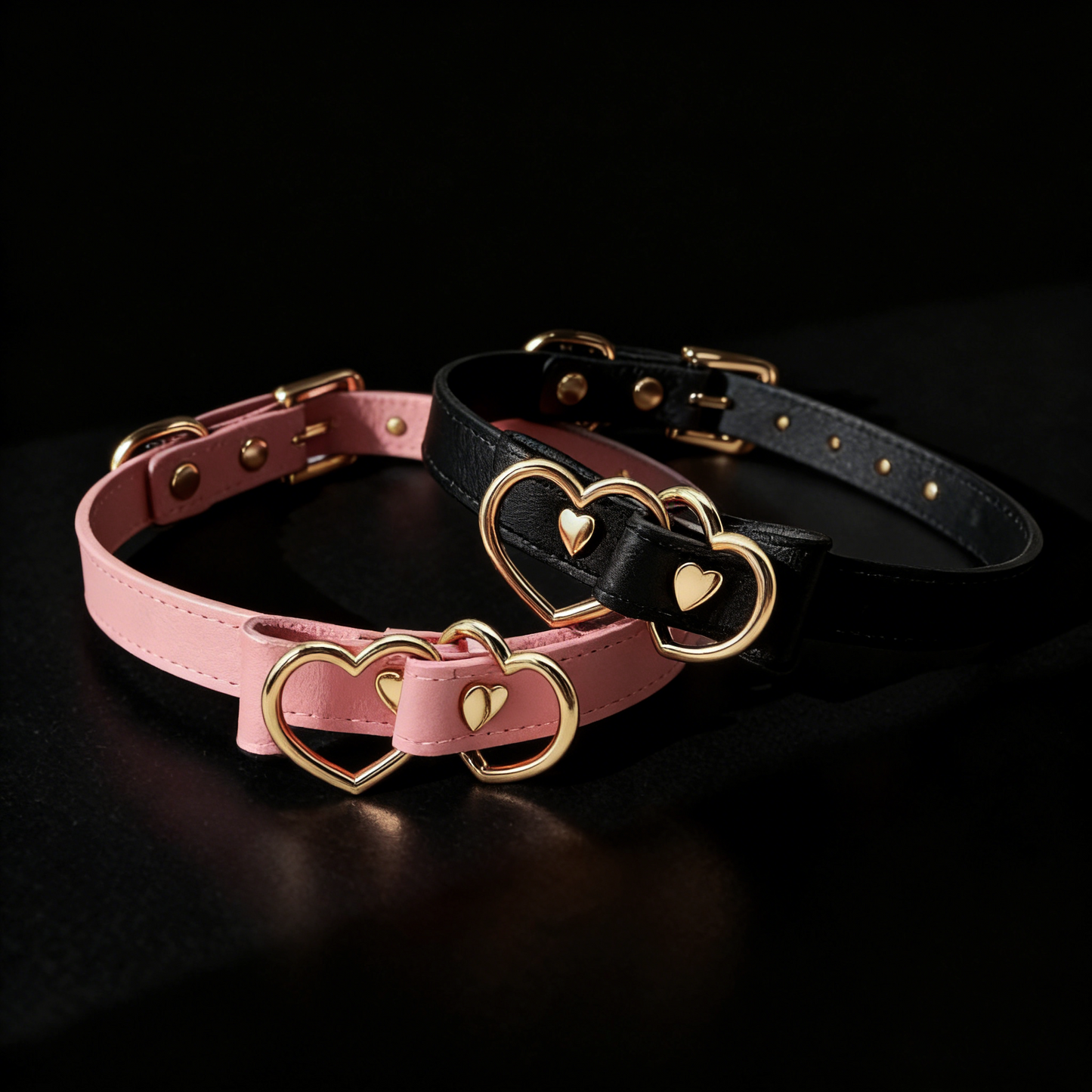 Sweetheart Ring Leather Choker