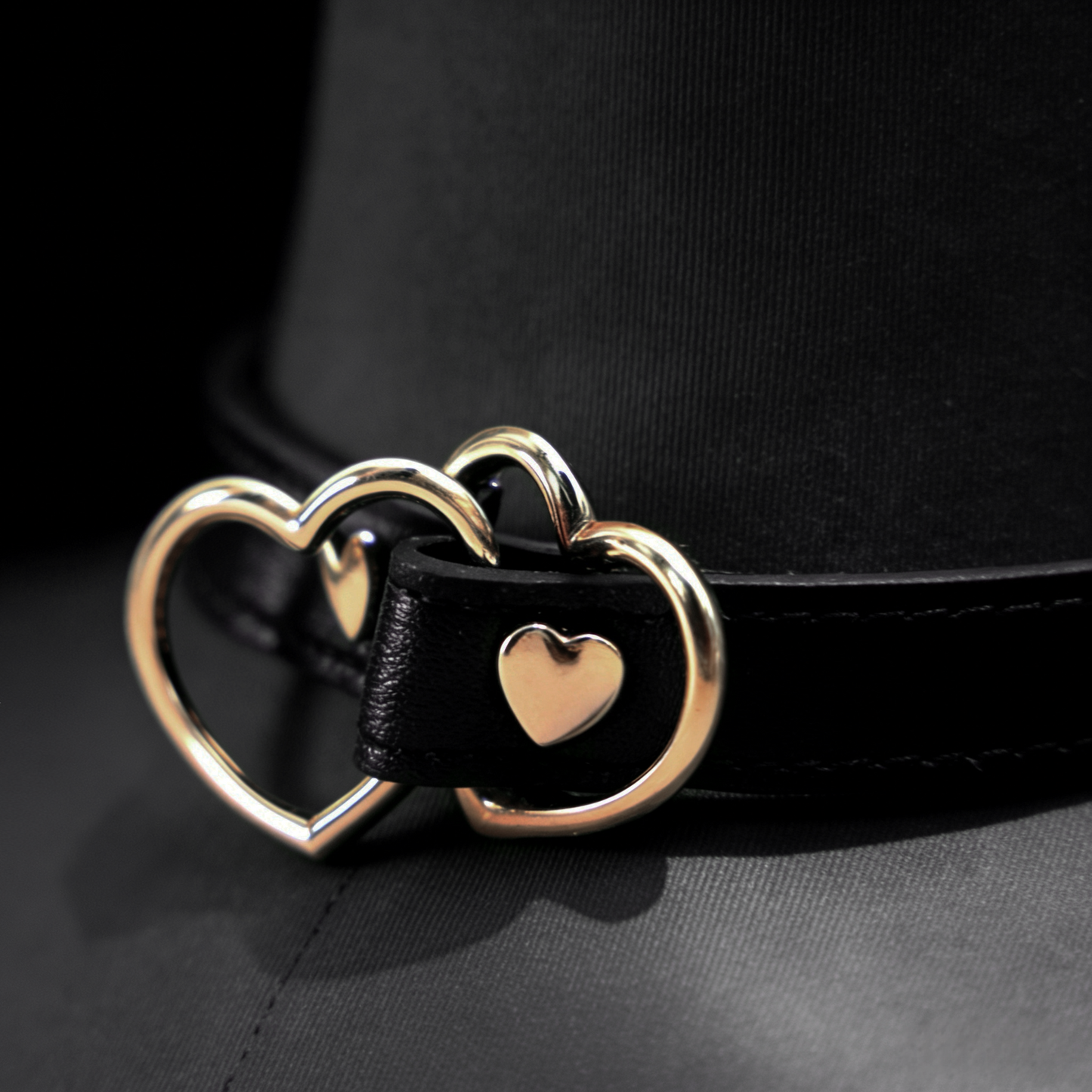 Sweetheart Ring Leather Choker