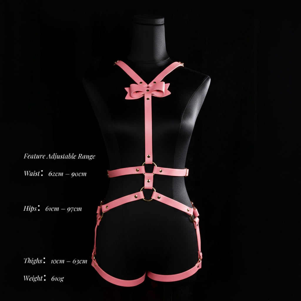 Rosé Spine Bow Harness Bodysuit
