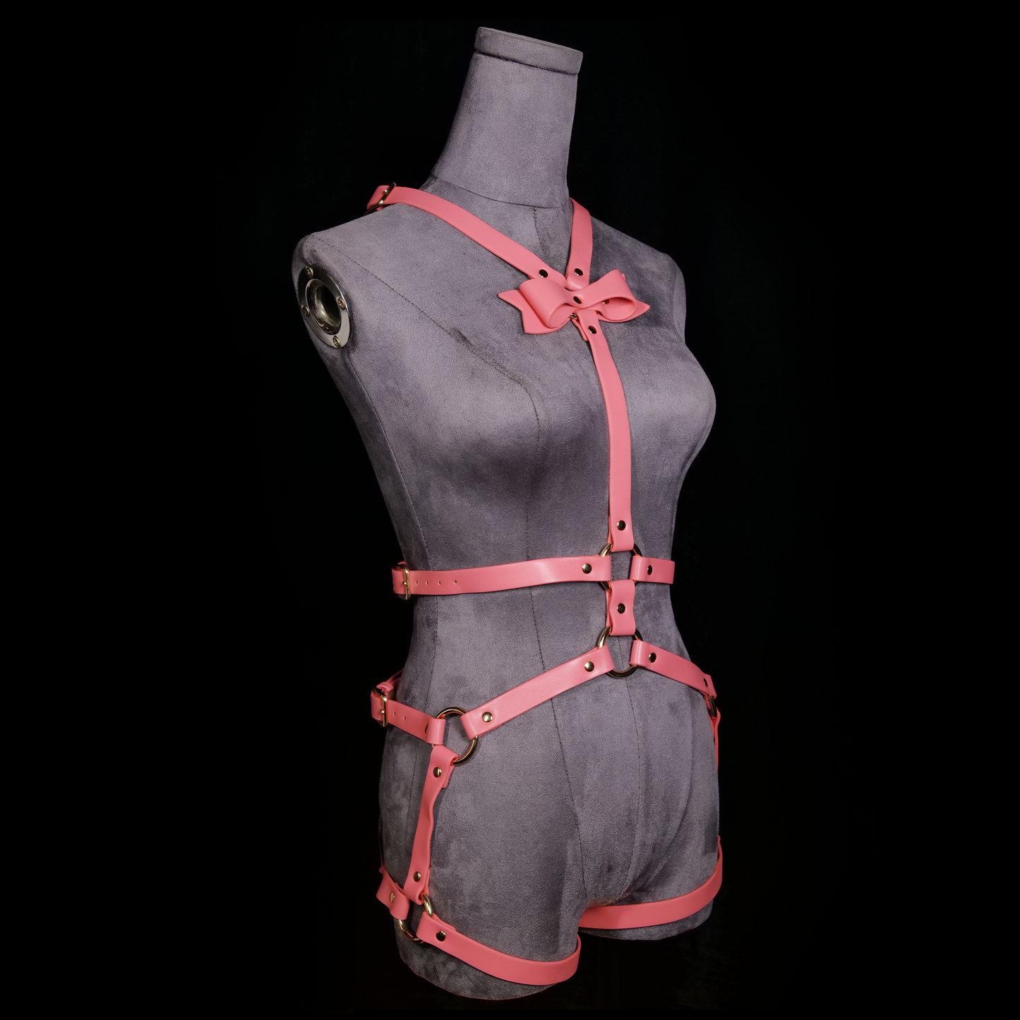 Rosé Spine Bow Harness Bodysuit