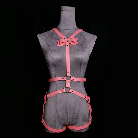 Rosé Spine Bow Harness Bodysuit