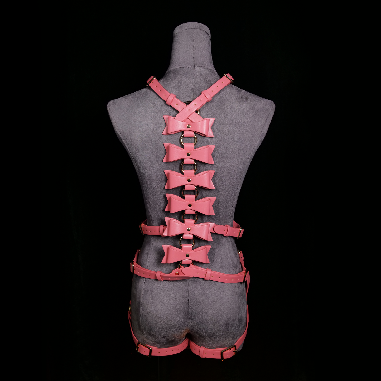 Rosé Spine Bow Harness Bodysuit