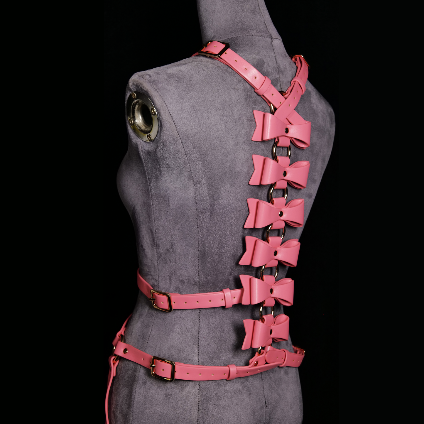 Rosé Spine Bow Harness Bodysuit