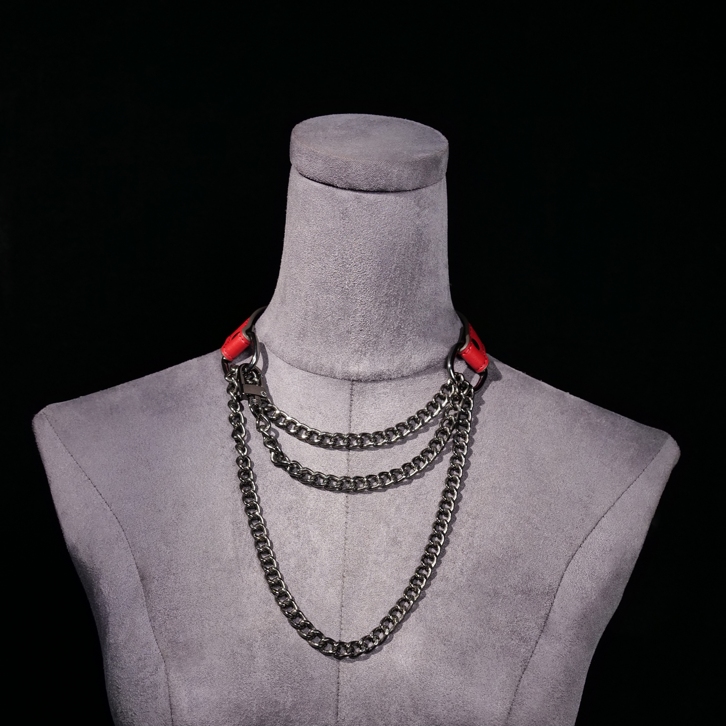 Cascade Chain Leather Choker