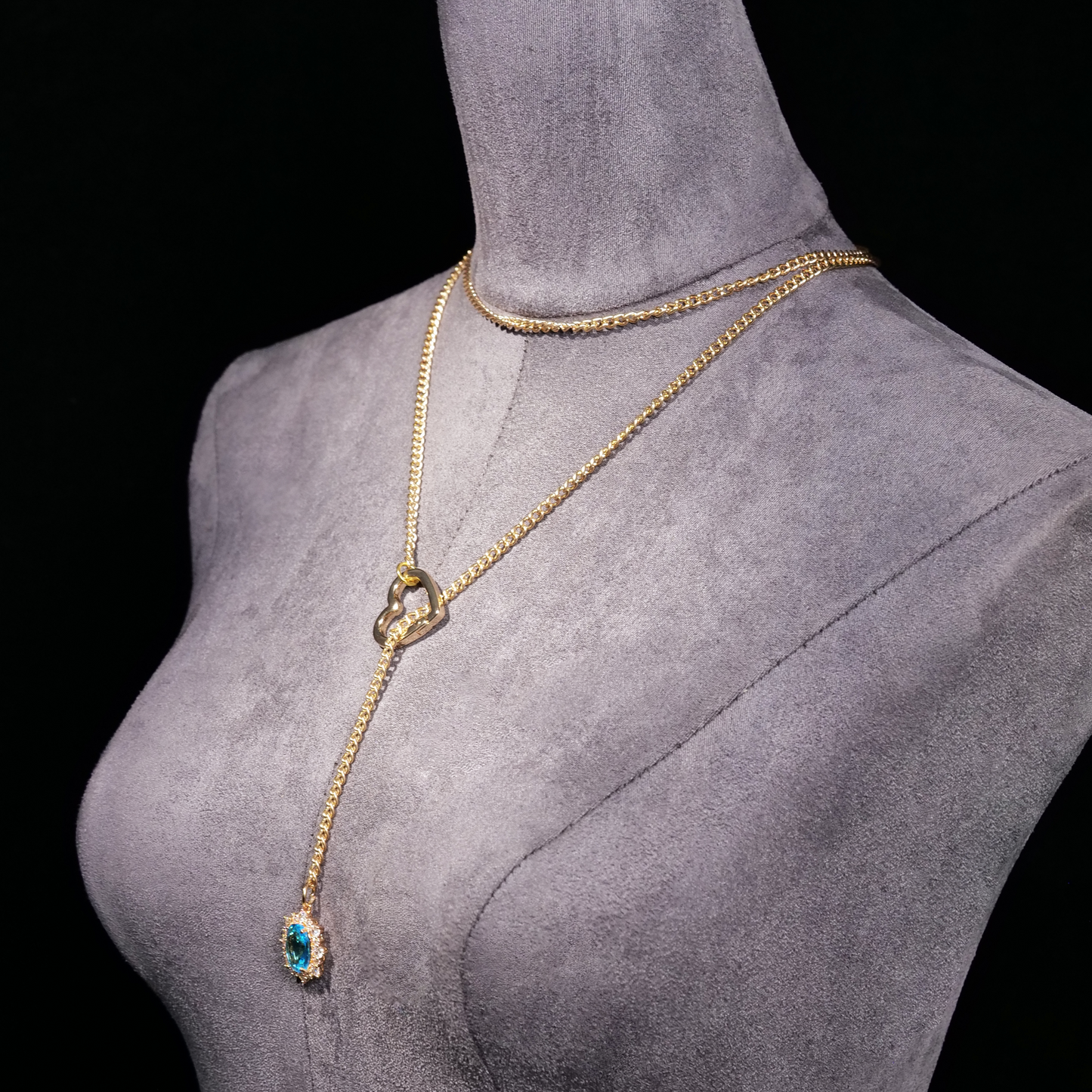 Crimson Heart Chain Necklace