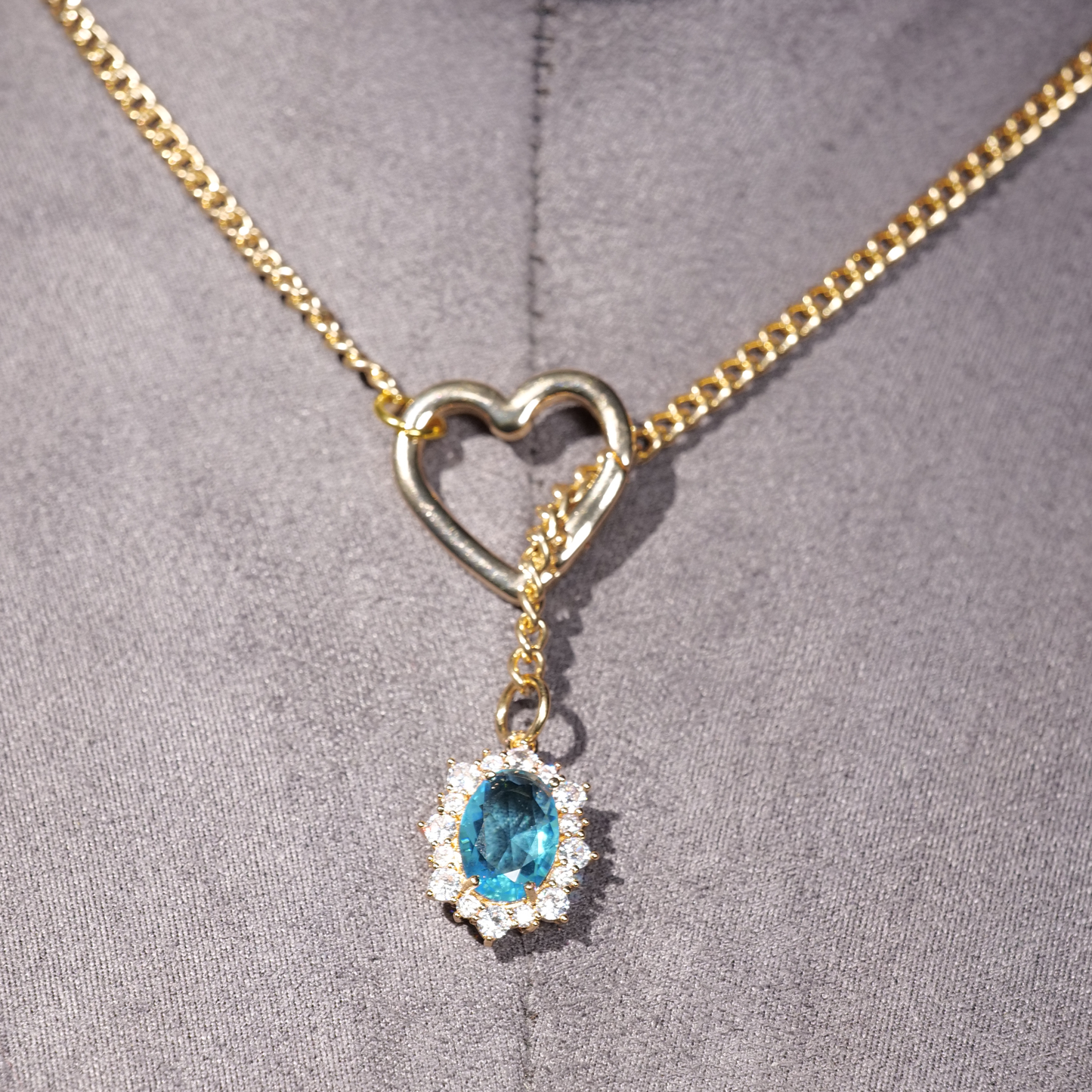 Crimson Heart Chain Necklace