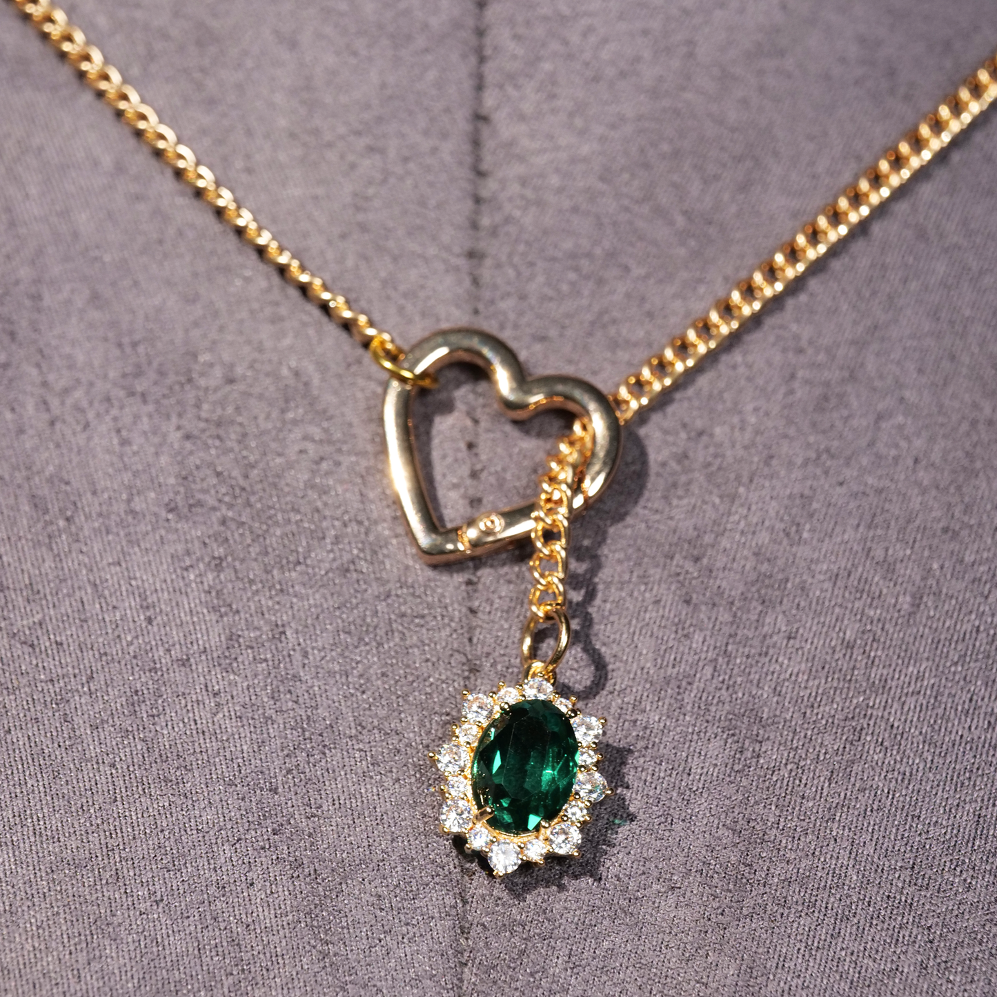 Crimson Heart Chain Necklace