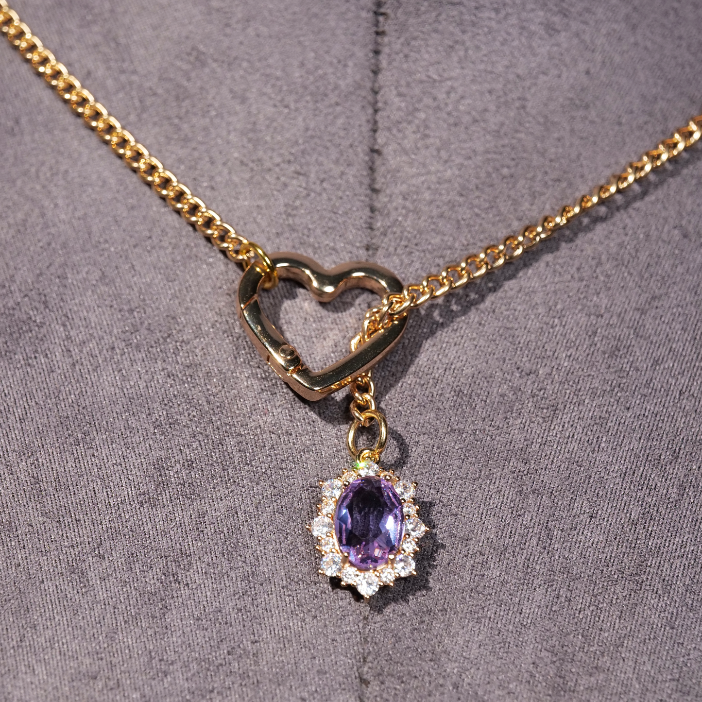 Crimson Heart Chain Necklace