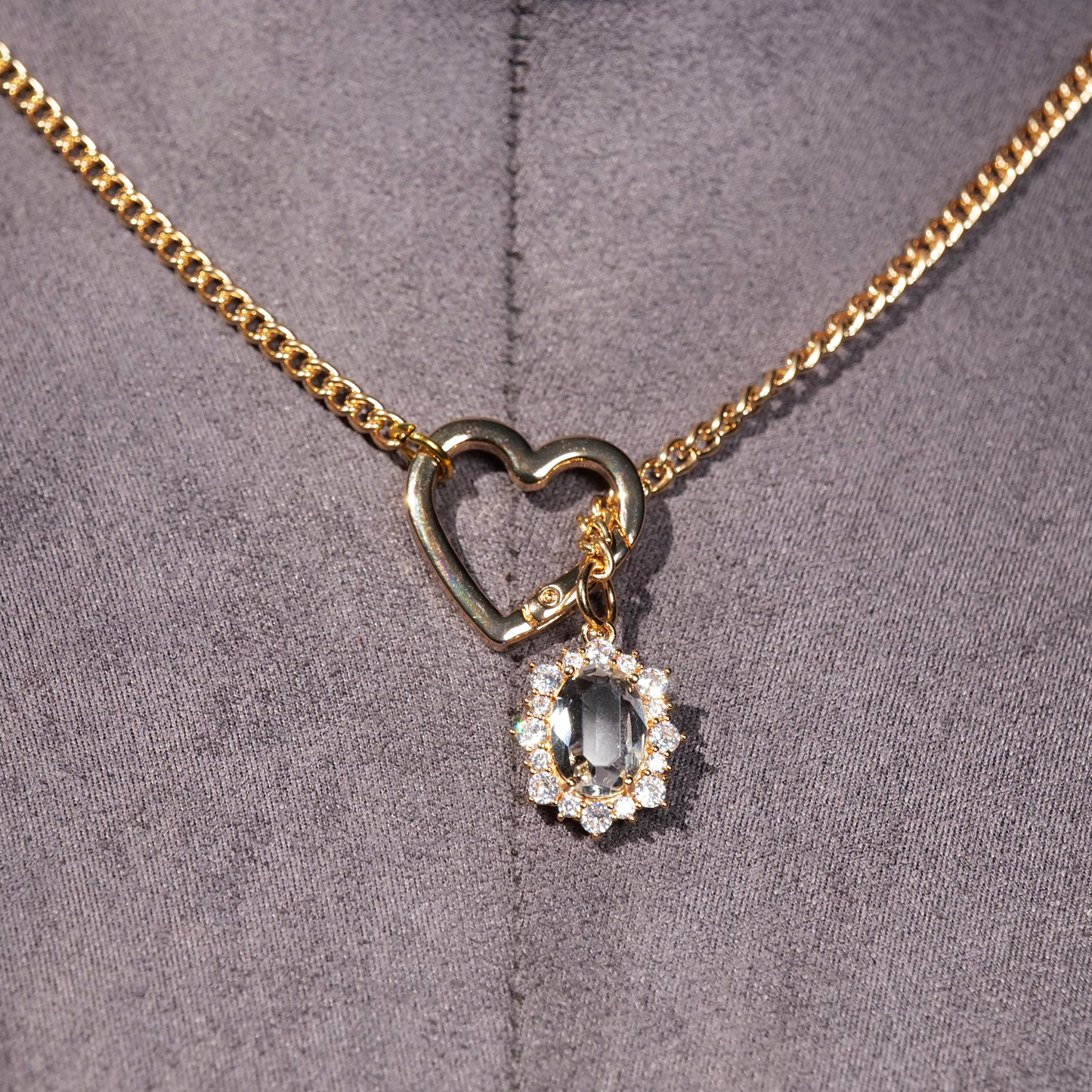 Crimson Heart Chain Necklace