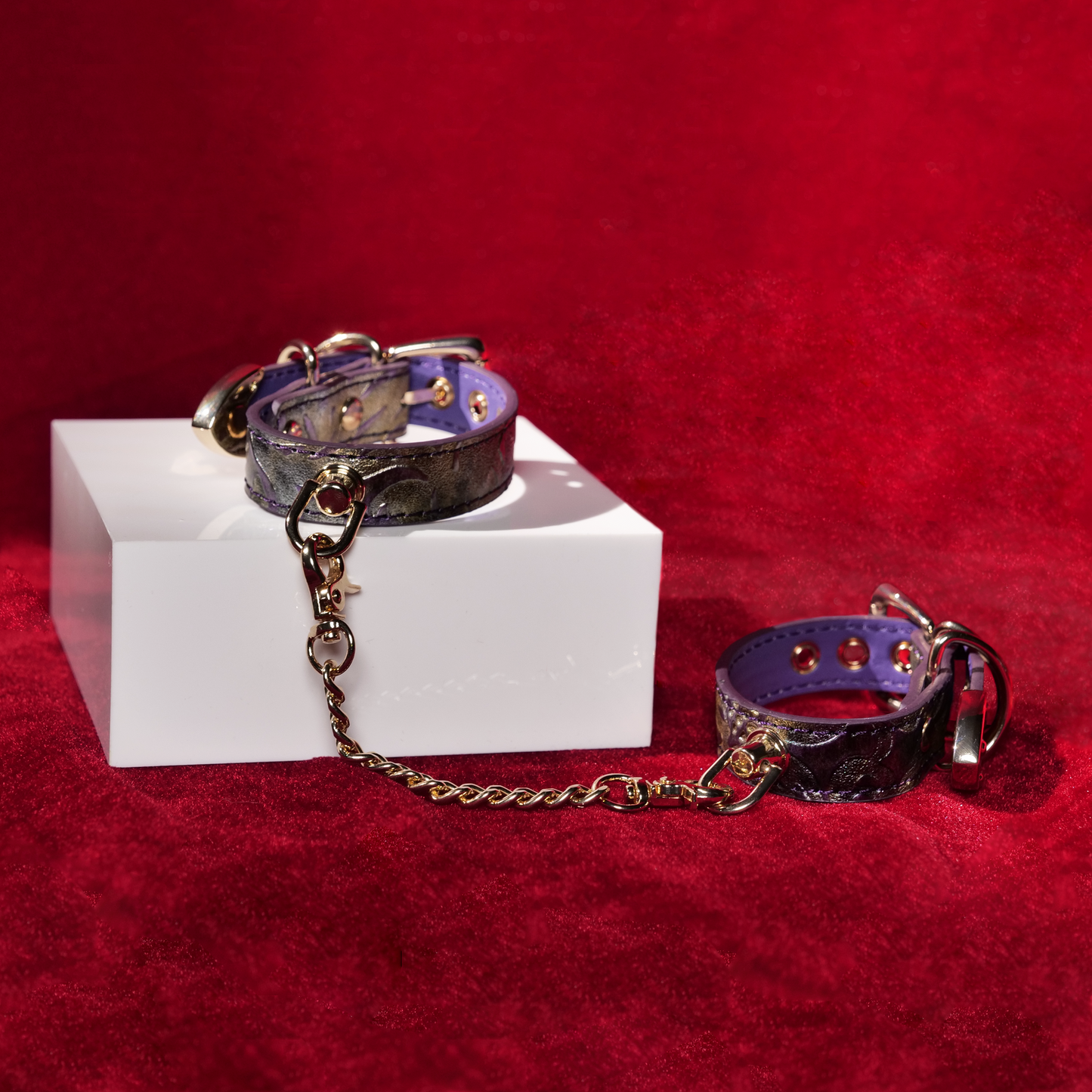 Midnight Baroque Chain Cuffs