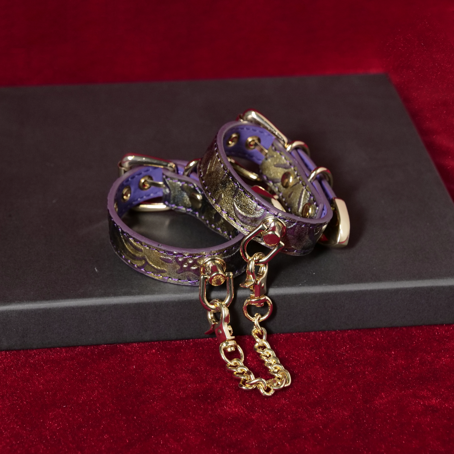 Midnight Baroque Chain Cuffs